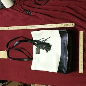 Patricia Nash black and white leather tote